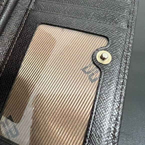 DAKS London Plaid Wallet Brown Leather Trim - Picture 7 of 10